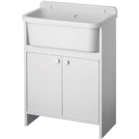 Mueble y lavadero ahorro de espacio de PVC color blanco 55x35 cm mod. Adele