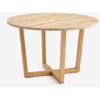 Mesa redonda de cocina y salón de madera con diseño moderno 12 0cm Zira