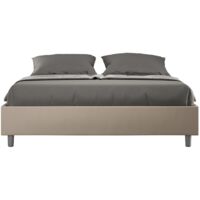 Sommier cama doble contenedor 160x190 Azelia M Color: Beige - Versión: Con caja de almacenaje