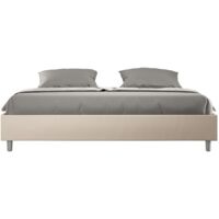 Cama doble container 180x200 sommier king size Azelia K Color: Beige - Versión: Con caja de almacenaje