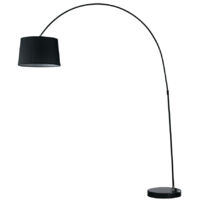 Fan Europe DREAM Lámpara de Pie Arc Negra, Pantalla Tela, Base Mármol 1522x205x35cm