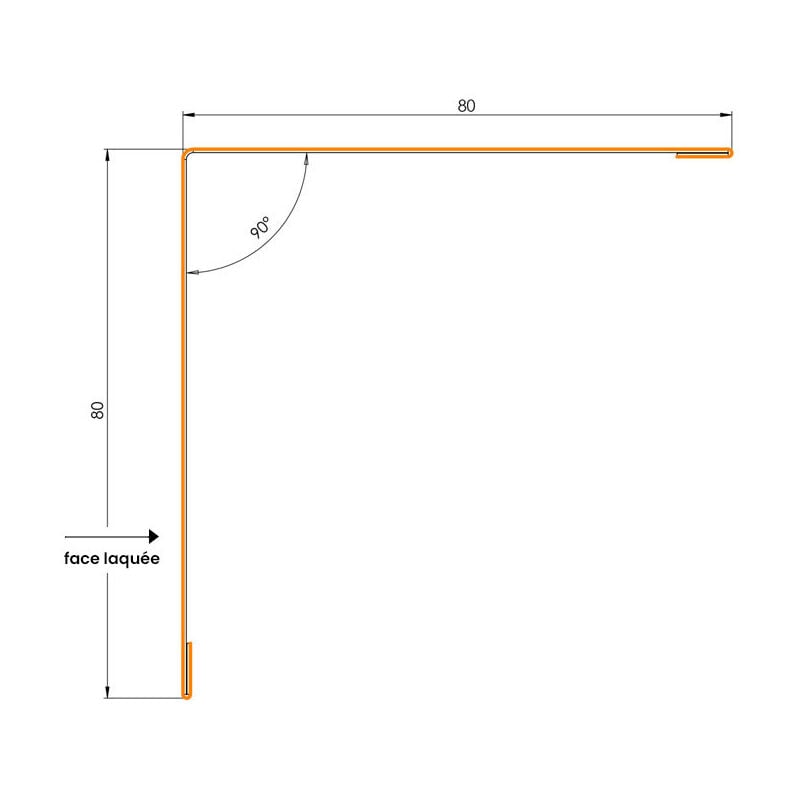Corniere 80x80 Angle Sortant 90 Acier Laque 2100 Mm Rouge Tuile Ral 8012