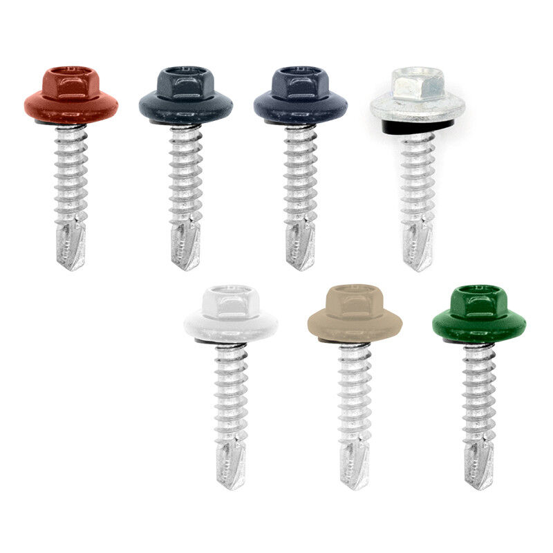 50 Vis De Bardage Etanco – RAL7022 – 5,5 X 80 Mm – Avec Cavaliers Et Joints