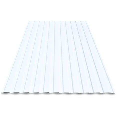 Tôle nervurée acier laqué blanc multiusage 2100X1100 mm NEO®  Coloris: Blanc 901 - Dimension: 2100 x 1100 mm - 2.31 m²
