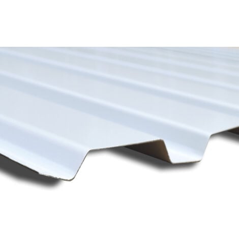 Tôle nervurée acier laqué blanc multiusage 2100X1100 mm NEO®  Coloris: Blanc 901 - Dimension: 2100 x 1100 mm - 2.31 m²