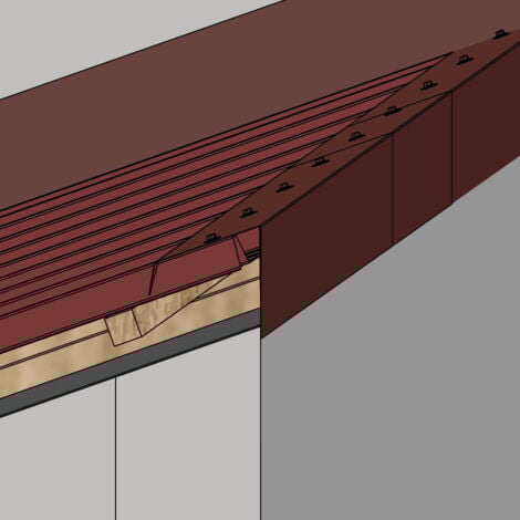 Faîtière Simple Crantée 2100 mm AXEL®  Coloris: Rouge Tuile  RAL 8012