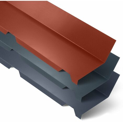 Faîtière Crantée Contre Mur 2100 mm AXEL®  Coloris: Rouge Tuile  RAL 8012