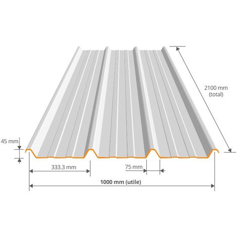 Tôle bac acier 0.50 mm couverture métallique 2100x1000 mm AXEL LIGHT® Bleu  Ardoise RAL 5008