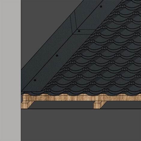 Rive Contre Mur pour tôle tuile BACACIER Tuile R®  Coloris: Anthracite mat - Dimension: 2100 mm Longueur