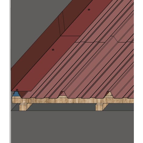 Rive Contre Mur 2100 mm Acier Laqué  Coloris: Rouge Tuile  RAL 8012