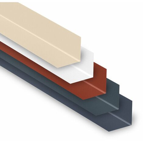 Yousteel – Cornière angle rentrant 90° 80x80 mm en acier laqué 2100 mm – Revêtement polyester 25 µm – Coloris rouge tuile RAL 8012