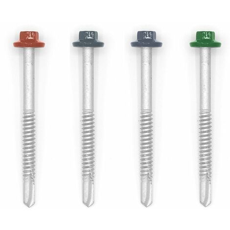 Faynot – Lot de 50 vis pour support acier 6.3x75mm – Acier laqué vert RAL 6005 – Fixation professionnelle pour chantiers humides