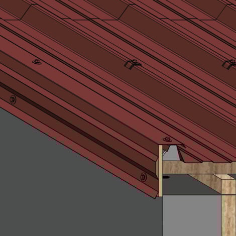 Bande de rive universelle  Coloris: Rouge Tuile  RAL 8012 - Dimension: 2100 mm Longueur