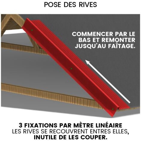 Rive ajustable pour tôle tuile BACACIER Tuile R®  Coloris: Brun mat - Dimension: 1200 mm Longueur