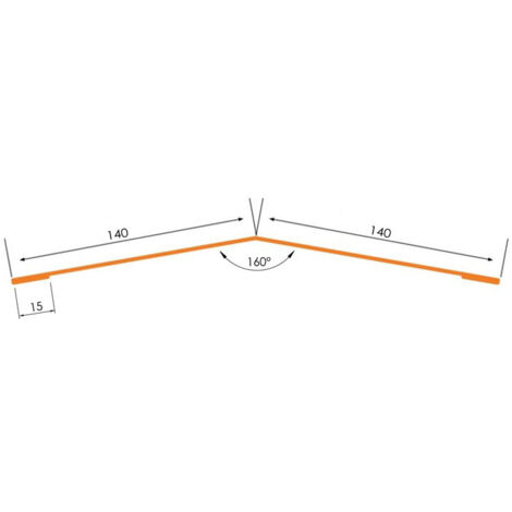 Faîtière double plate universelle 2100 mm  Bleu Ardoise  RAL 5008