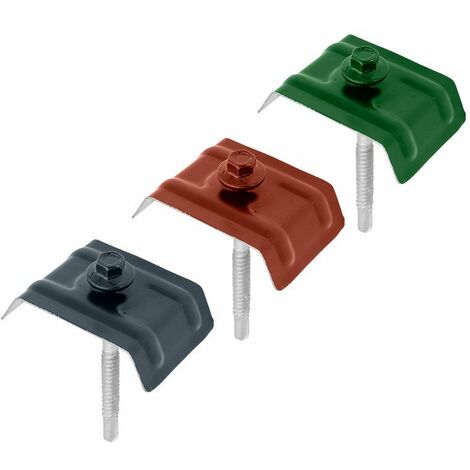 Faynot – Pack de 50 kits de fixation sommet d'onde pour tôle Elda – Vis acier laqué 6.3 x 75 mm avec rondelles d'étanchéité – Compatible ELDA