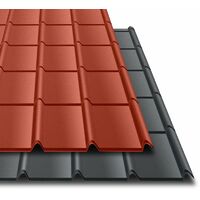 Tôle imitation tuile emboîtable BACACIER Tuile R Area® - Coloris Anthracite mat - Dimension 2102 x 912 mm - Surface 1.80 m²