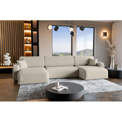 Canapé d'Angle avec fonction de couchage Piano U du fabricant Beige