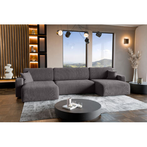 Canapé d'Angle avec fonction de couchage Piano U du fabricant Grey