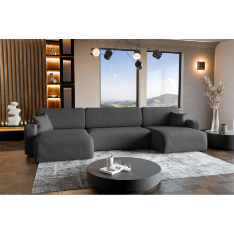 Canapé d'Angle avec fonction de couchage Piano U du fabricant Anthracite