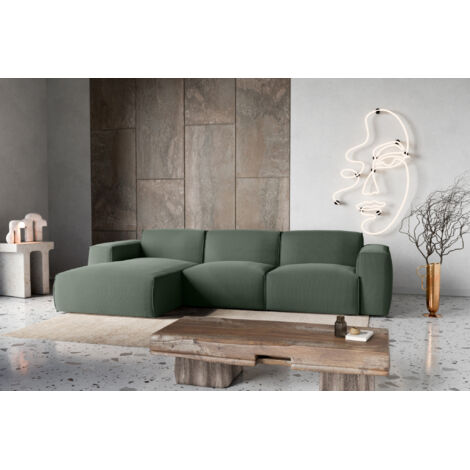 Canapé d'Angle gauche avec fonction de couchage Hudson coffre en vert bouteille du fabricant -VINOTTI (1/5)