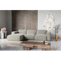 Canapé d'Angle gauche avec fonction de couchage Hudson coffre en gris clair du fabricant -VINOTTI