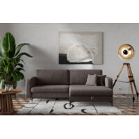 Canapé d'Angle réversible convertible avec fonction de couchage Como coffre en brun chocolat du fabricant -VINOTTI