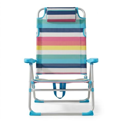Pack 2 Sillas Playa Reclinables Plegables Reposacabeza