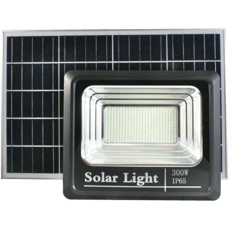 Foco proyector solar de 10.000Lm con placa con mando a distancia regulable  IP65