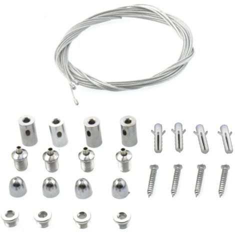 Jandei Kit universal de suspensión panel led con 4 cables de 1 metro de largo acabado cromado