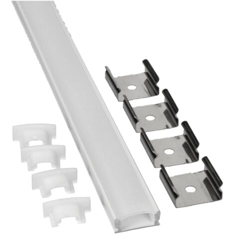 Jandei Aluminium Profil Für LED-Streifen – 2 Meter, 23,3x9,7 Mm, Mit Durchsichtigem Deckel, Zum Einbau In Wand Oder Boden