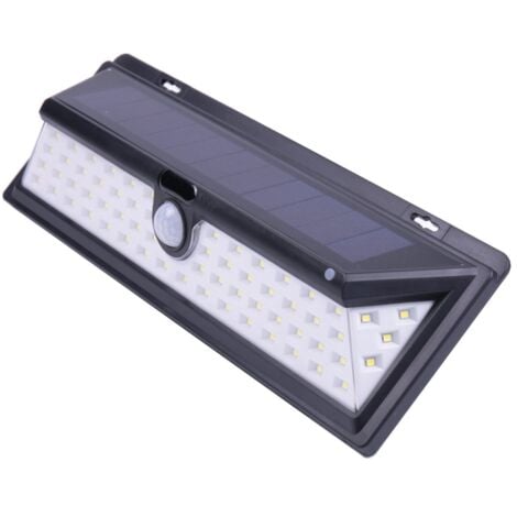 Jandei Aplique Solar LED Exterior IP64, 65 LEDS 800 Lúmenes. ¡ngulo Detección 120º Batería Li-ion 2500mA, Sensor De Movimiento, 3 Modos De Iluminación. Duración hasta 12 Horas En Carga Total.