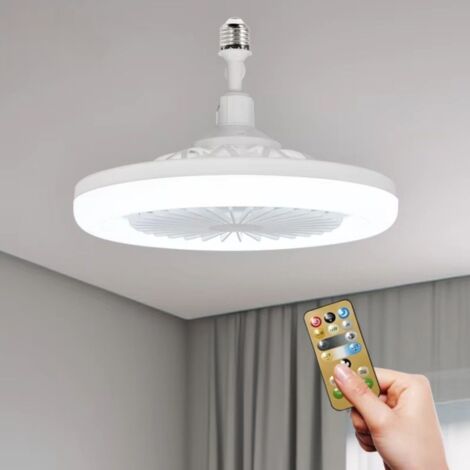 Jandei - Ventilador de techo con luz CCT 30W, conector E27 y mando a distancia