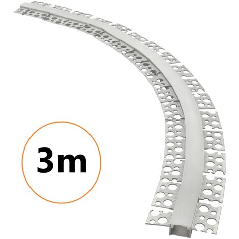 Pack 4 Perfiles Aluminio Para Tiras LED 1 Metro - Integración En Escayola/pladur, Difusor Incluido, Gris
