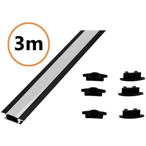Difusores Negros Translúcidos Para Perfiles LED De Aluminio - Pack De 6 X 1 Metro, Medidas 13.5x4.2x11.5 Mm