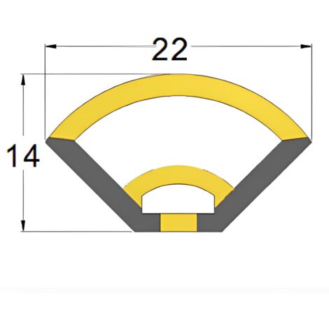 Jandei - Perfil flexible de silicona para tira led. Difusión frontal. Emisión frontal. 22x13. PCB 8mm. 100 M