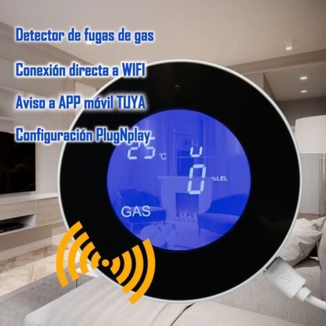 Detector de gas natural autónomo LCD WIFI TUYA Smart App