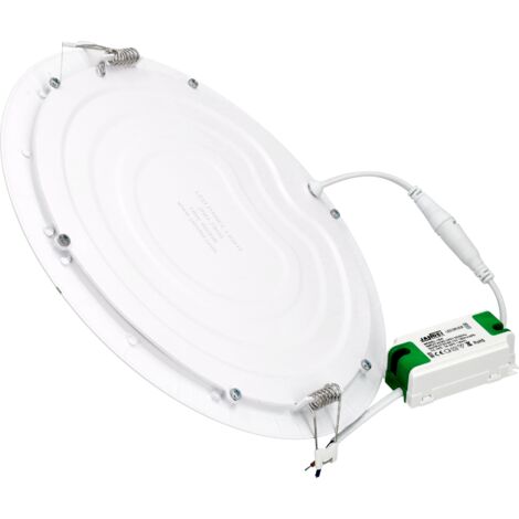 Jandei - Downlight LED 18W Redondo Plano De Empotrar Luz Blanca Fría 6000K, Aluminio Aro Blanco Mate, Para Hueco De 200-205mm Blanco