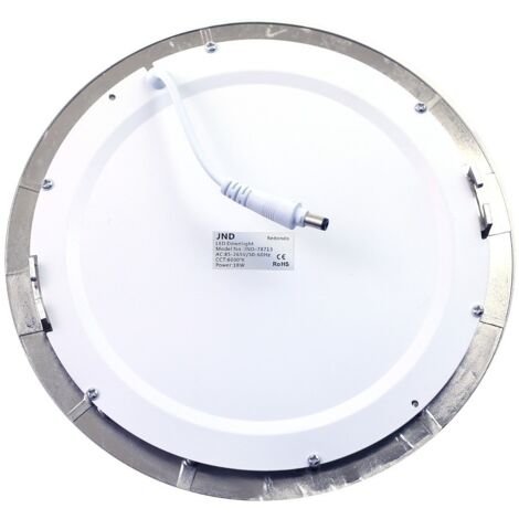 JANDEI LED Downlight Quadratisch 18W 6000K - Oberflächenmontage, Stahloptik, Für Deckenbeleuchtung