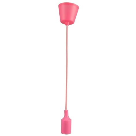 Jandei - Lampara colgante base, cable y portamparas rosa E27 Lampara plastico