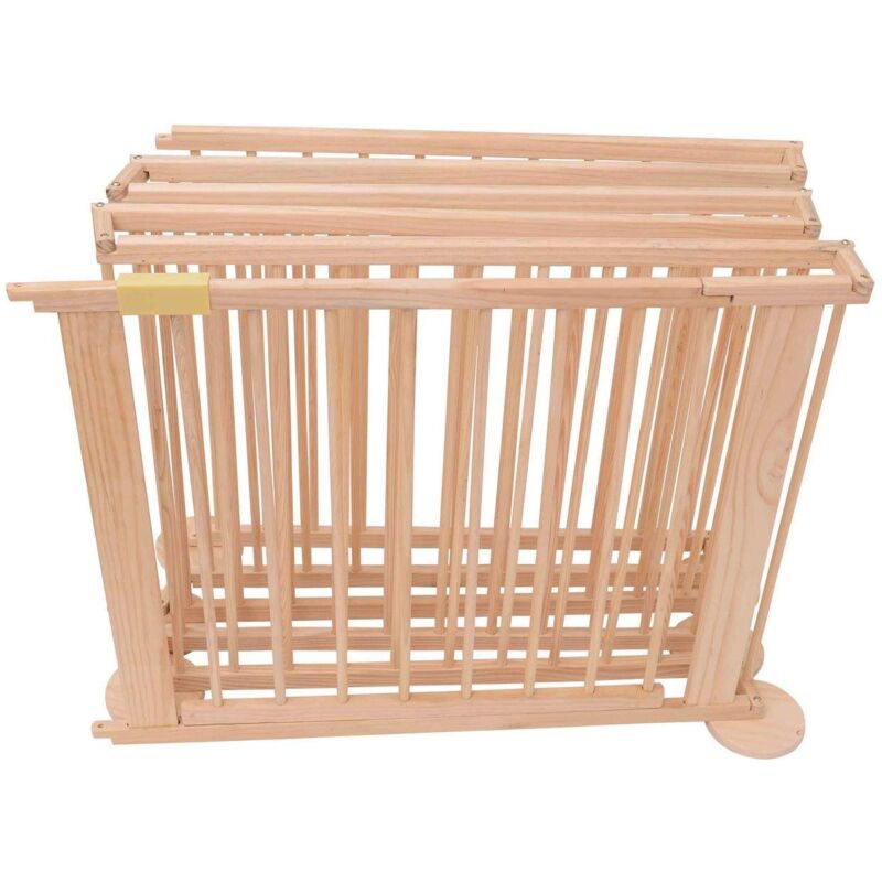 Elec 5664 0018ylb Parc Bebe Hexagonal Modulable En Bois 5 4m 6 Panneaux De 70x90 Cm Beige