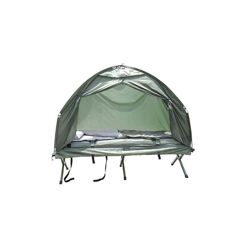 Lit De Camp Canadien RELOAD - Vert Pliant - Avec Matelas - Camping