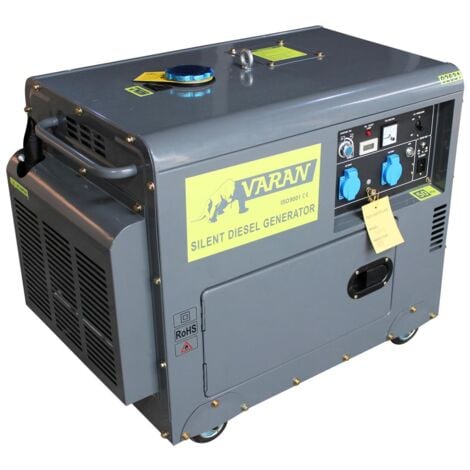 Varan Motors - 92631 Groupe électrogène Diesel SILENCIEUX 5.5 KW 230V + 12V