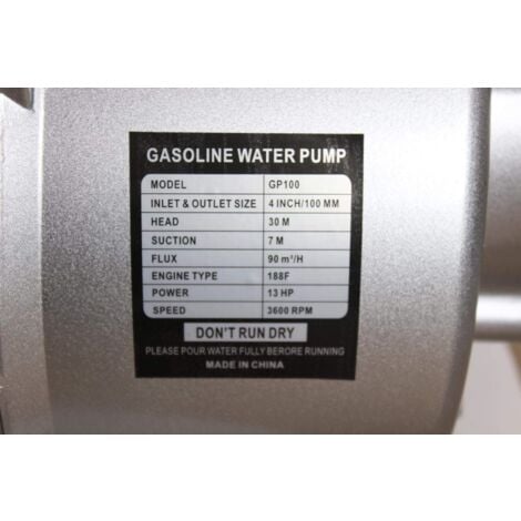 Varan Motors - 92704 Pompe à eau thermique Motopompe essence 4'' 90m³/h 13CV