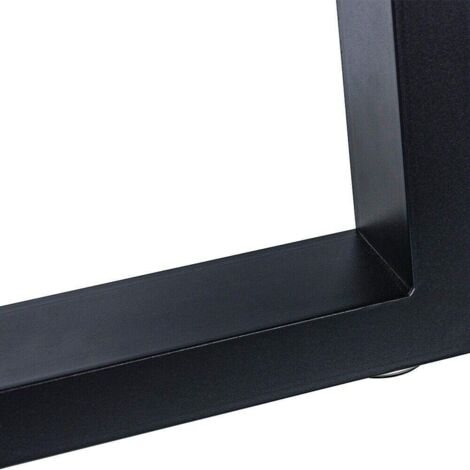 Bc-elec - HM6072-B Jeu de 2 Pieds de table en acier format rectangulaire noir, Pieds pour meubles, Pieds de table métal 60x72cm