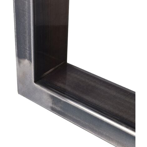Bc-elec - HM6072-S 2 Pieds de table en acier vernis format rectangulaire 60x72cm, Pieds pour meubles, Pieds de table métal