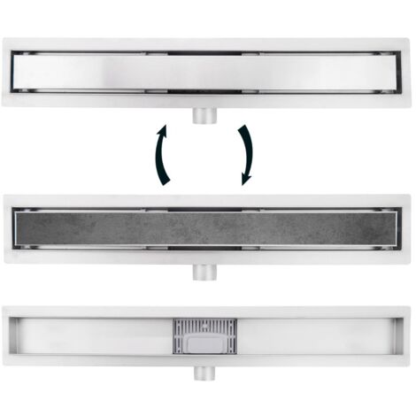 CANIVEAU DE DOUCHE EN INOX BLACK MAT 50CM, STERFPUT DE DOUCHE