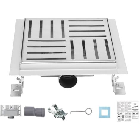 Canalina Per Doccia Quadrata, 15 X 15 Cm, Sifone 360° Con - 10