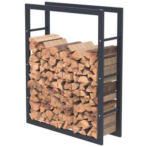 Range bà»ches pour bois de chauffage noir étagère verticale intérieur H.170  CM