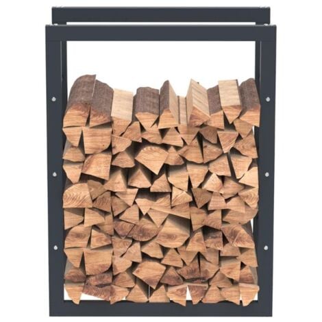 Bc-elec - HHWPF0017 Rangement à bois en acier noir 80x60x25CM, rack pour  bois de chauffage, range-bûches